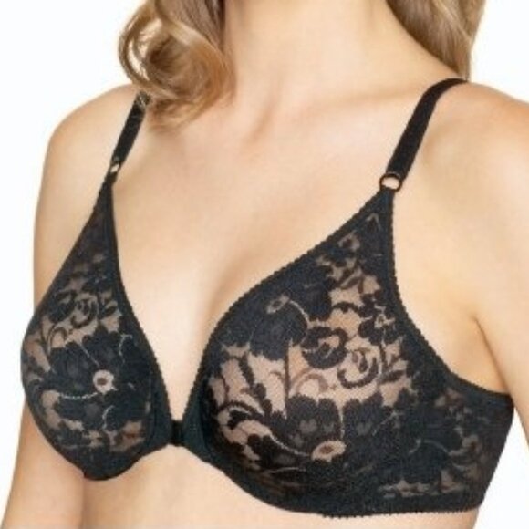 Warners All-Stretch Floral Lace Front Close Underwire Bra - Picture 1 of 1